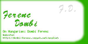 ferenc dombi business card